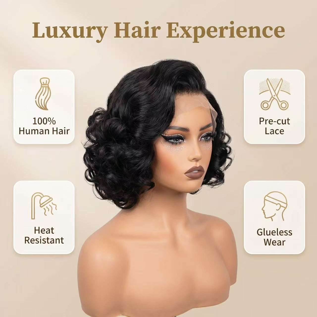 BONANZA short curly bob wig benefits