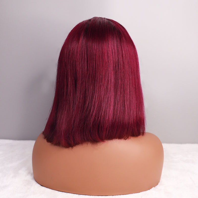 T1B/99J Bob Wigs 4x4 100% Virgin Wigs Human Hair Lace Front Wig