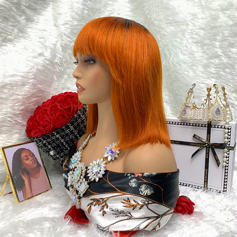 T1B/350 Machine Made Color Humanity Straight Bob Wig