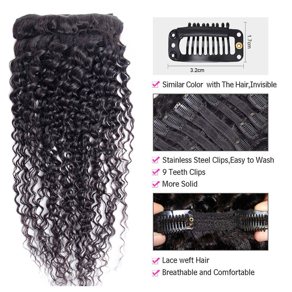 10A deep wave Clip In Vietnamese Hair Extensions Russian Hair Remy Hair