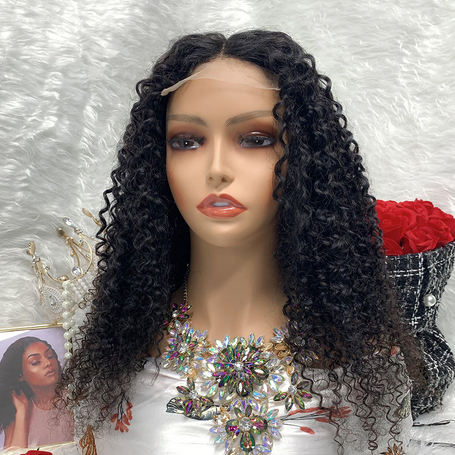 4x4 Transparent Lace Front Wigs 100% Virgin Jerry Curly Lace Wigs
