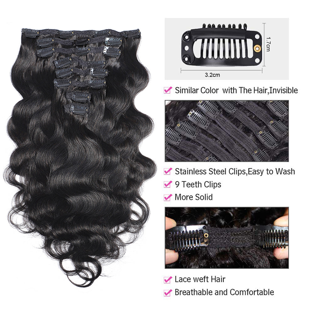 10A Clip In Vietnamese Hair Extensions Body Water Deep Wave Russian Hair Extensions Kinky Straight Curly