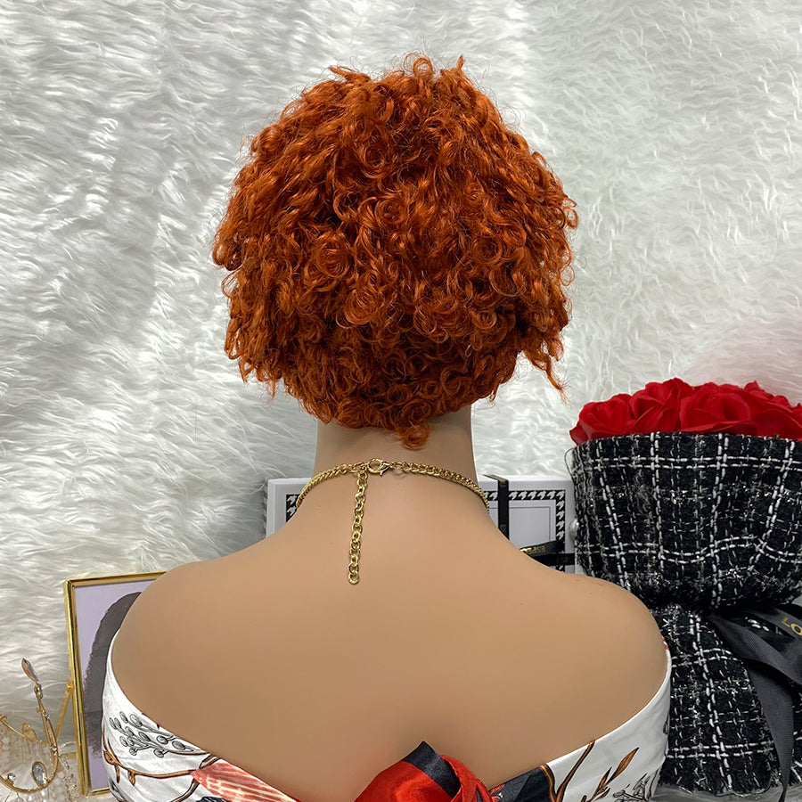 13x1 Brazilian 100% Virgin Hair Pixie Wig Curly Remy Transparent Lace Short Curly Wigs