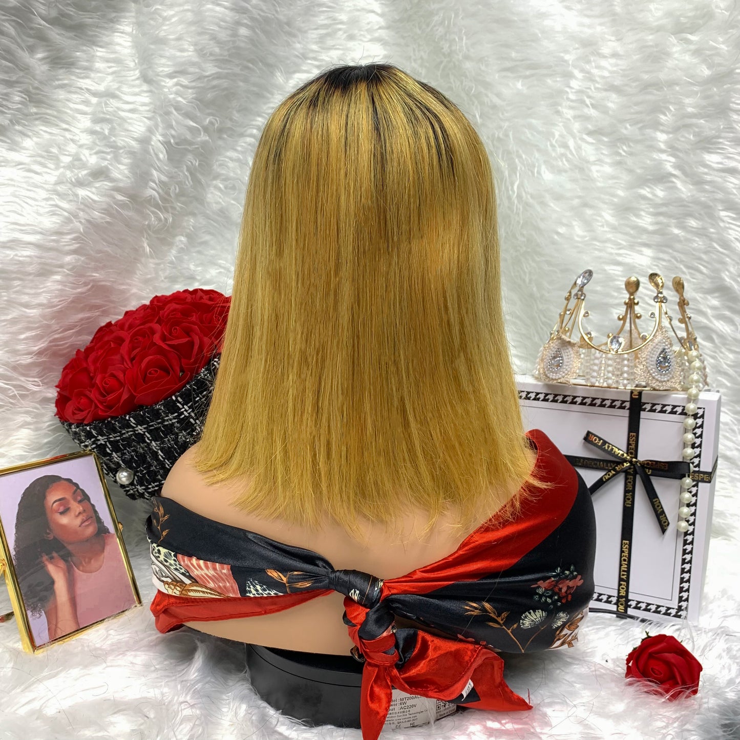 1B-30 Machine Made Color Humanity Straight Bob Wig