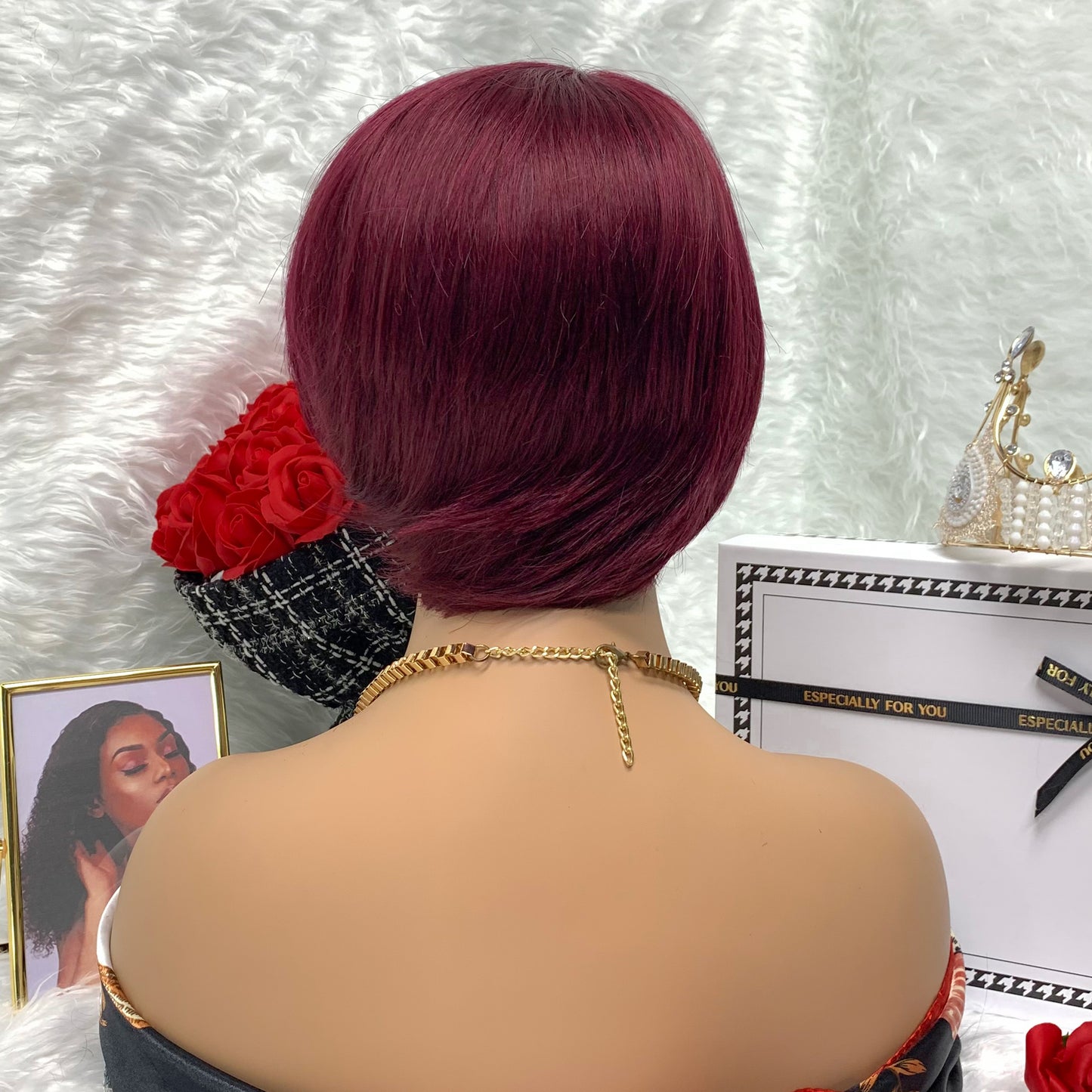 human hair full head set gradual change full mechanism human hair wig head cover