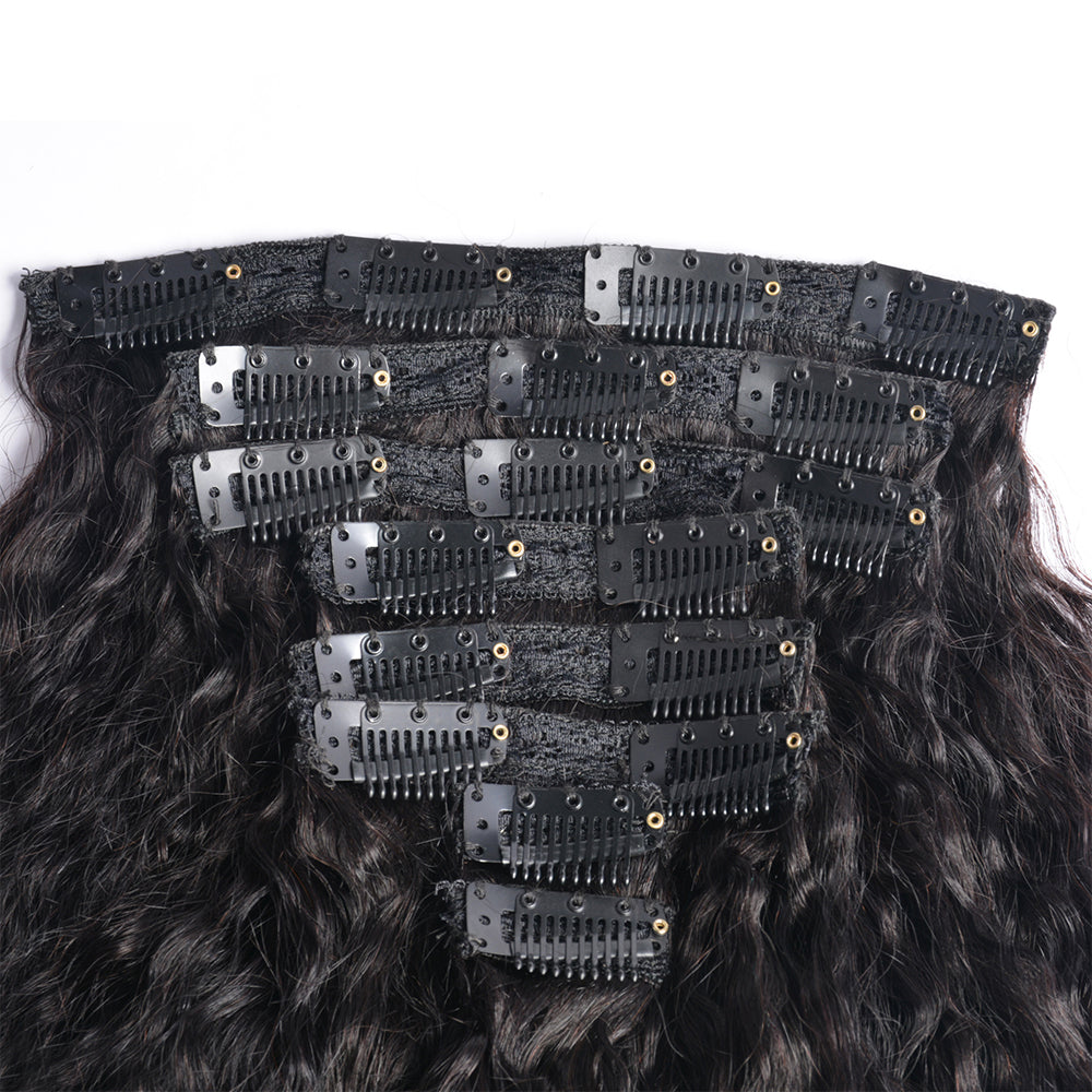 10A kinky straight Clip In Vietnamese Hair Extensions Russian Hair Remy Hair