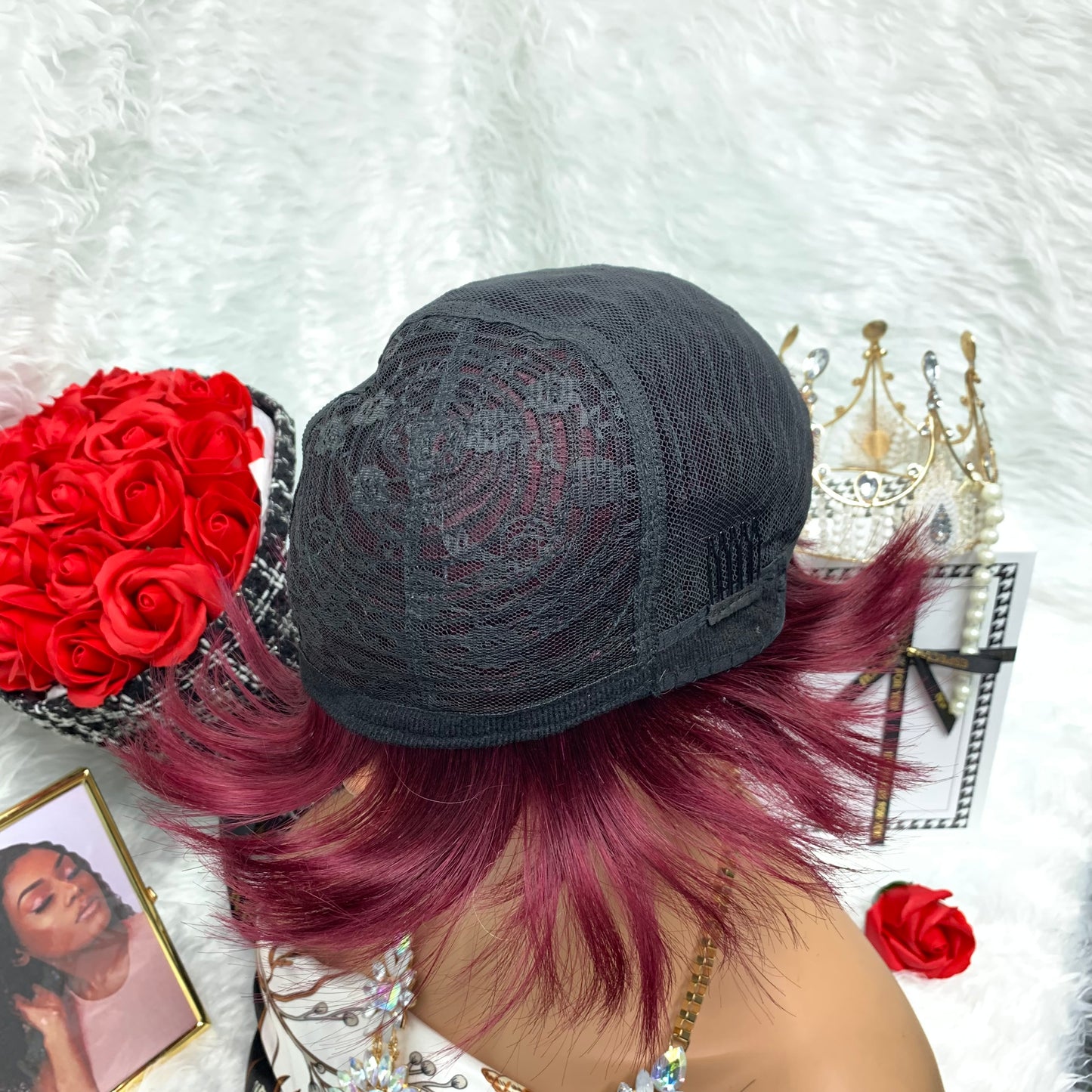 human hair full head set gradual change full mechanism human hair wig head cover