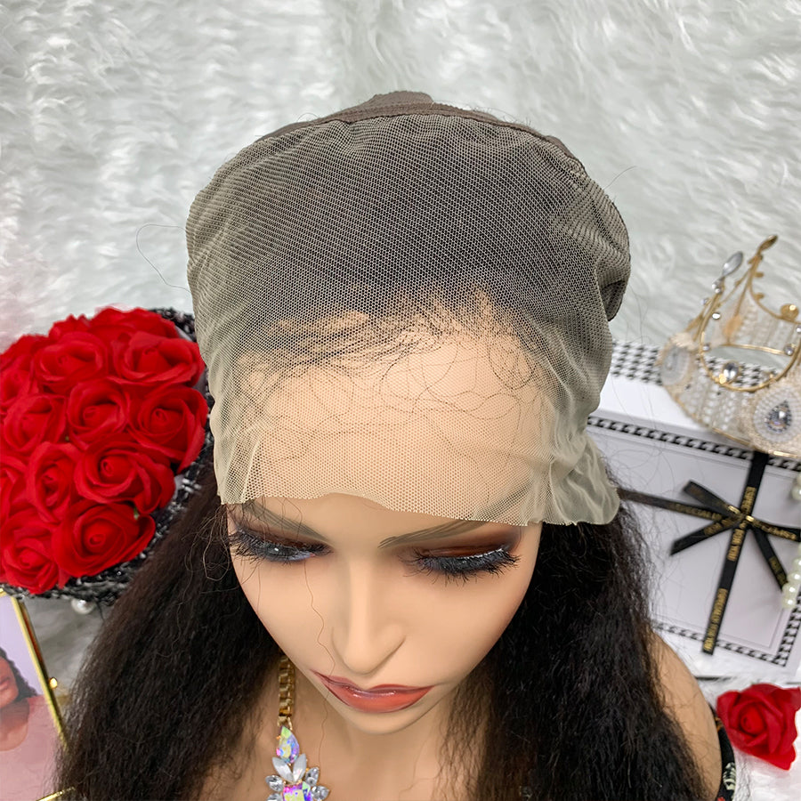 13*4 kinky straight Lace Frontal Wigs 100% Virgin Human Hair