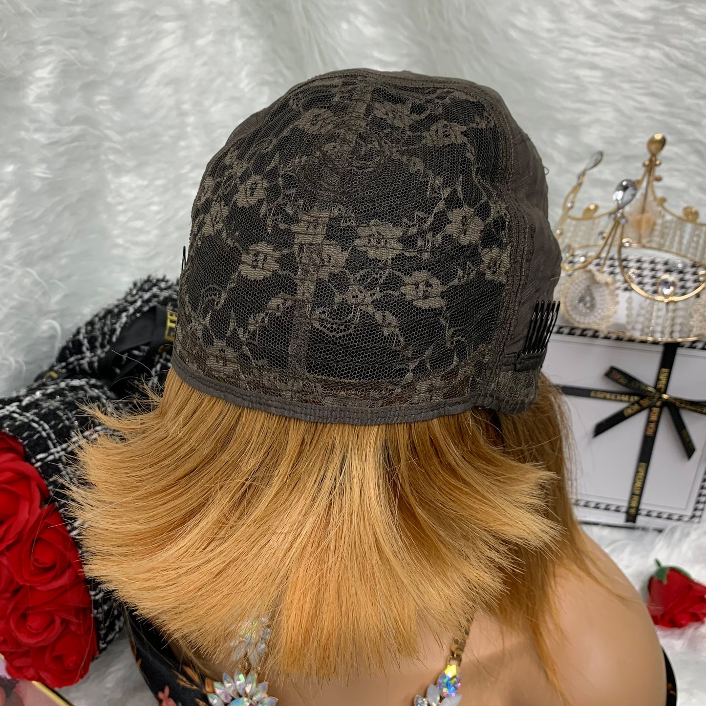 T1B/27 Machine Made Color Wigs Human No Lace Cuticle Aligned Hair Bob Wig