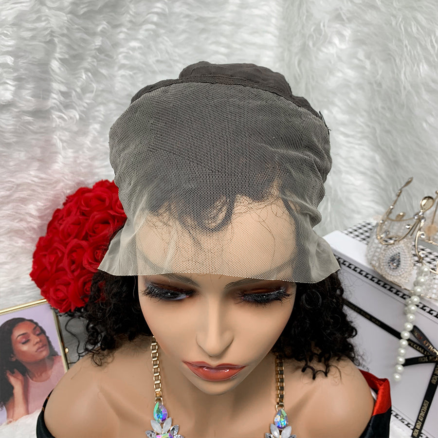 13*4 kinky cruly Lace Frontal Wigs 100% Virgin Human Hair