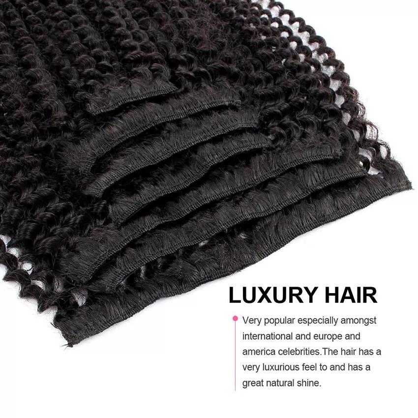 10A kinky cruly Clip In Vietnamese Hair Extensions Russian Hair Remy Hair