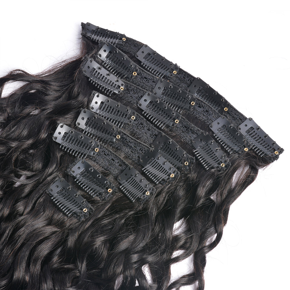 10A water wave Clip In Vietnamese Hair Extensions Russian Hair Remy Hair