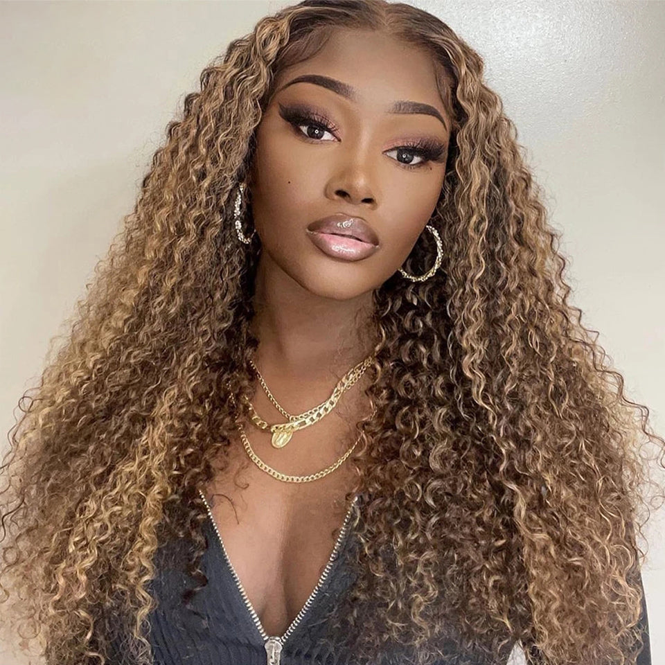 13*4 deep wave Lace Wig Full Frontal Wig Ombre Wig