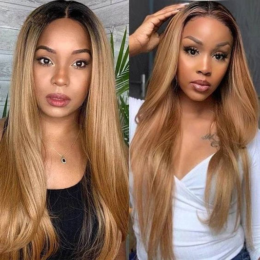 13*4 1B-27 straight Lace Front Wigs 100% Virgin Human Hair