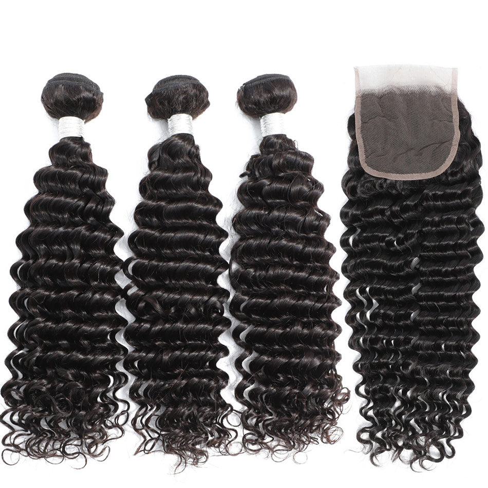 4*4 natrue loose deep Transparent Lace Closure