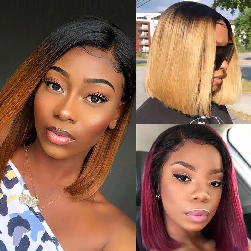 1B-30 Bob Wigs 4x4 100% Virgin Wigs Human Hair Lace Front Wig