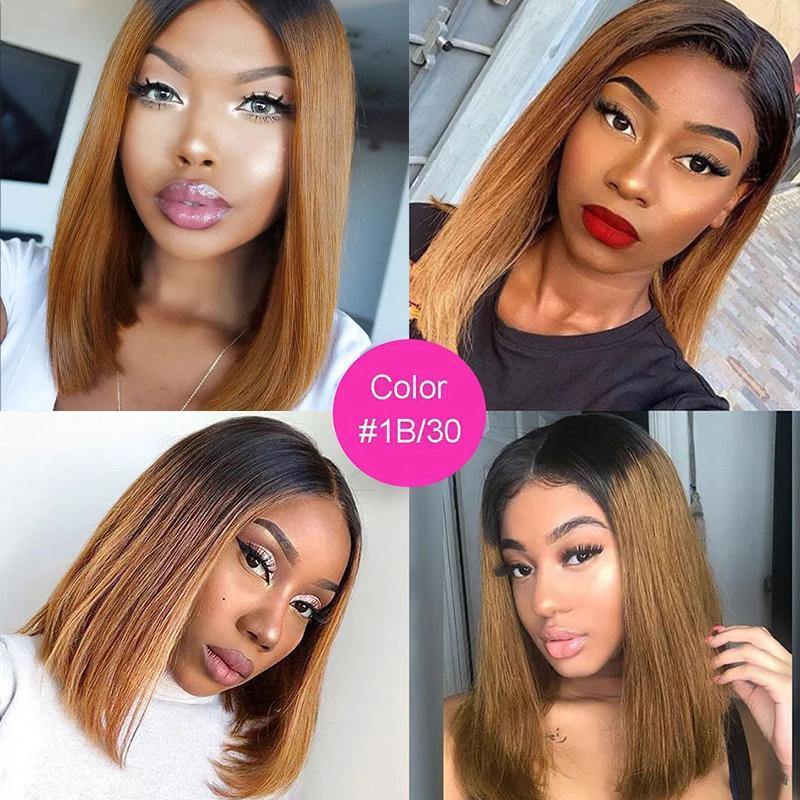 1B-30 Bob Wigs 4x4 100% Virgin Wigs Human Hair Lace Front Wig