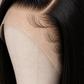 BONANZA Natural Black Straight Bob Lace Front Wig lace and straight hair detail