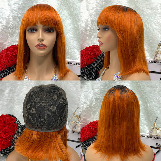 T1B/350 Machine Made Color Humanity Straight Bob Wig