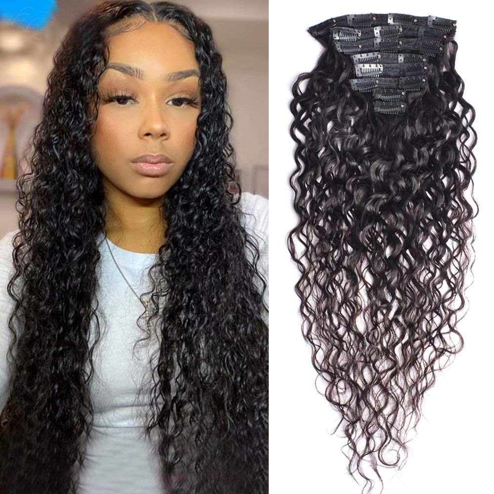10A Clip In Vietnamese Hair Extensions Body Water Deep Wave Russian Hair Extensions Kinky Straight Curly