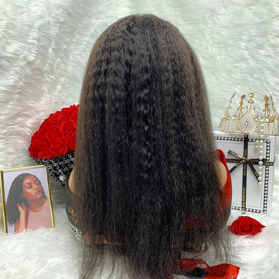 Kinky Jerry Curl Full Lace Wig Water Body Wave Front Wig 13x6 With Transparent Lace