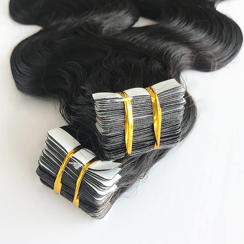 Cuticle Aligned Wholesale Brazilian Human Hair Extension Remy Hair Extensions Tape In Raw