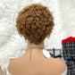 13x1 Brazilian 100% Virgin Hair Pixie Wig Curly  Remy Transparent Lace Short Curly Wigs