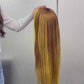 4x4 Virgin Pre Plucked Wigs Natural Human Hair Lace Deep straight Highlight Wig