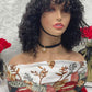 NATURE Machine Made No Lace Fringe Water Wave Curls Bob Wigs With Bangs