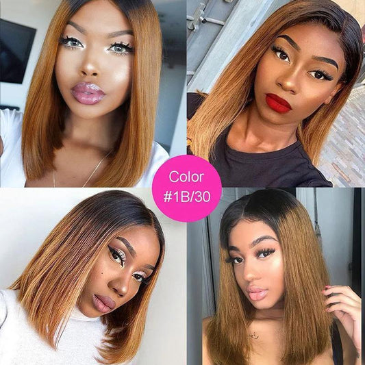 1B-30 Bob Wigs 4x4 100% Virgin Wigs Human Hair Lace Front Wig